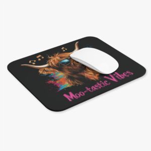 Moo-tastic vibes - highland cow mouse pad