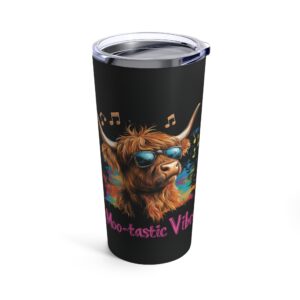 Moo-tastic vibes - highland cow tumbler