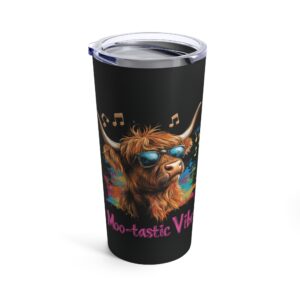 Moo-tastic vibes - highland cow tumbler