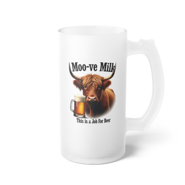 Moo-ve Milk, This is a Job for Beer - Frosted Highland Cow Mug