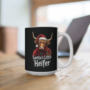 Santa's Little Heifer- Highland Cow Christmas Mug