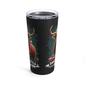 Santa's Little Heifer- Highland Cow Christmas Tumbler