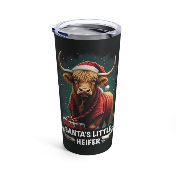 Santa's Little Heifer- Highland Cow Christmas Tumbler