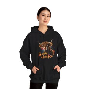 Sassy Heifer (1) - Highland Cow Hoodie / Sweatshirt