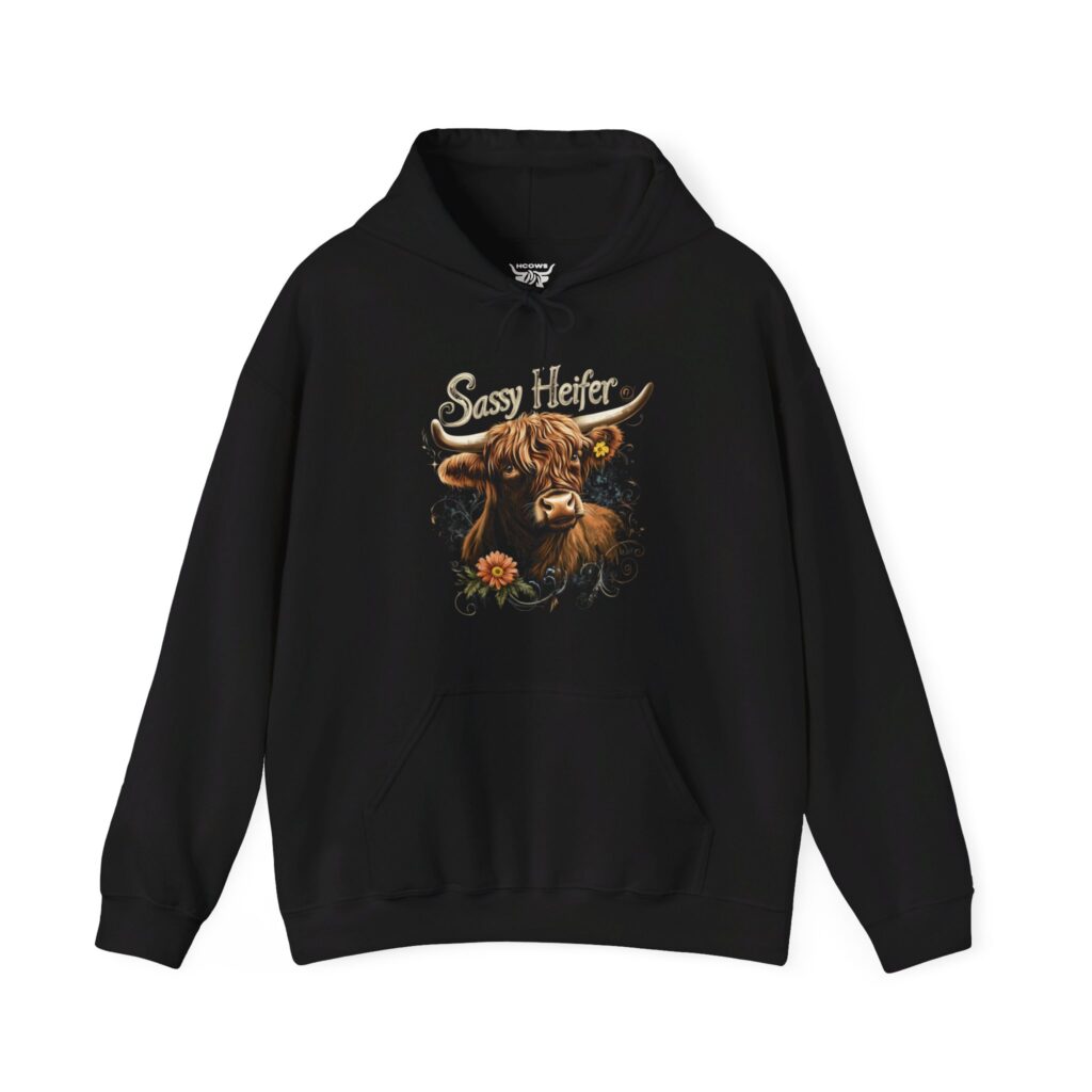 Sassy Heifer (3) - Highland Cow Hoodie / Sweatshirt