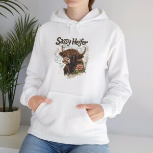 Sassy Heifer (6) - Highland Cow Hoodie / Sweatshirt