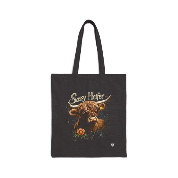 Sassy Heifer - Highland Cow Canvas Tote Bag