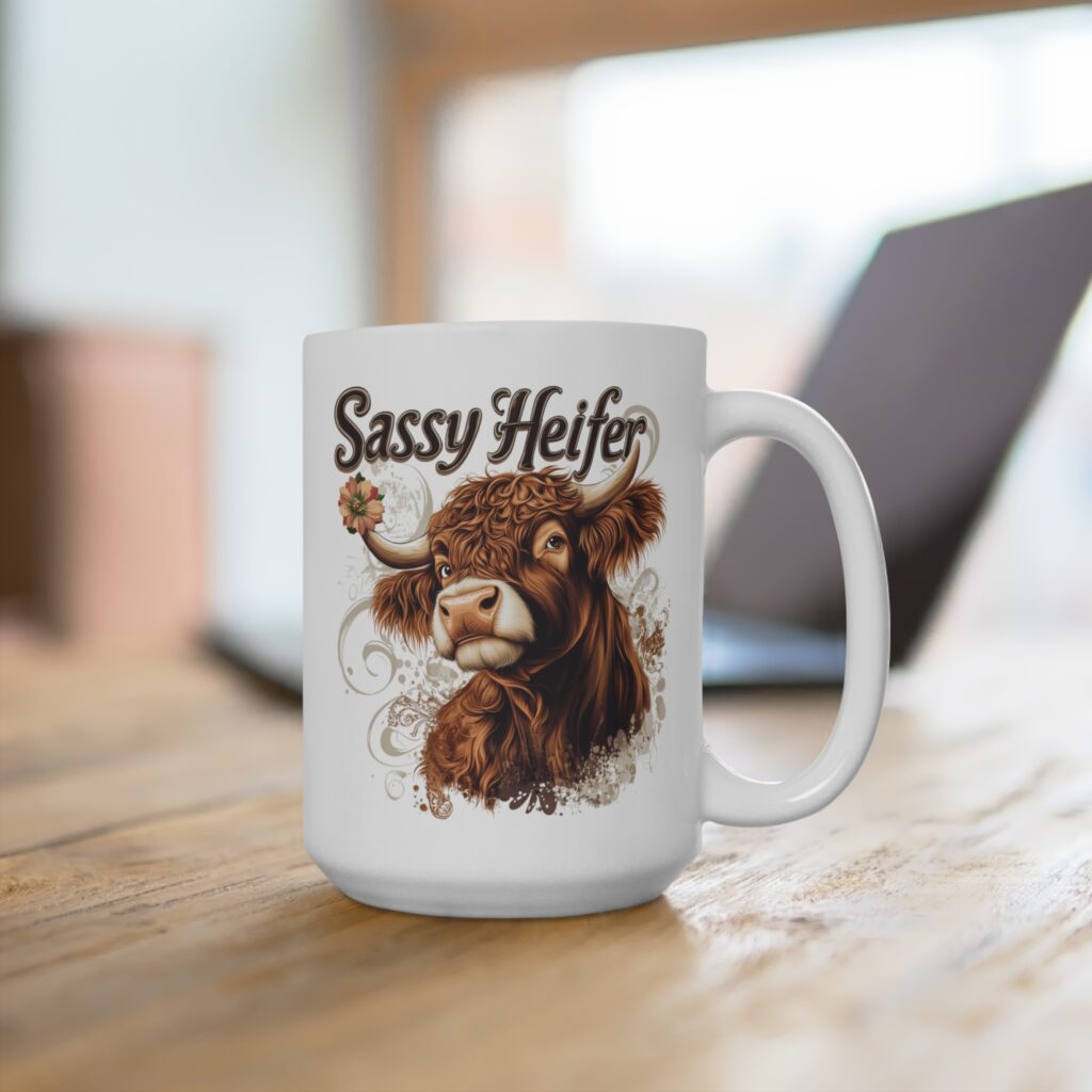 Sassy Heifer Highland Cow Coffee Mug