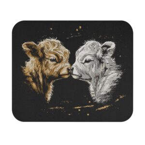 Two baby highland cows mouse pad