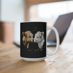 Two baby highland cows mug