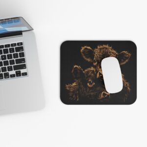 Two cute - highland cow mouse pad