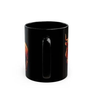 Vibrant highland cow mug in black 11oz